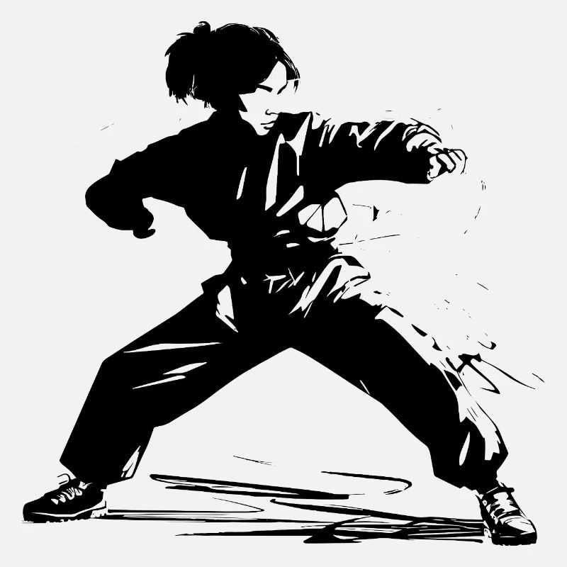 Mädchen Karate Skizze