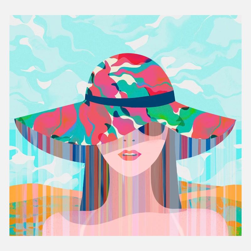 Woman with Psychedelic Colored Hat