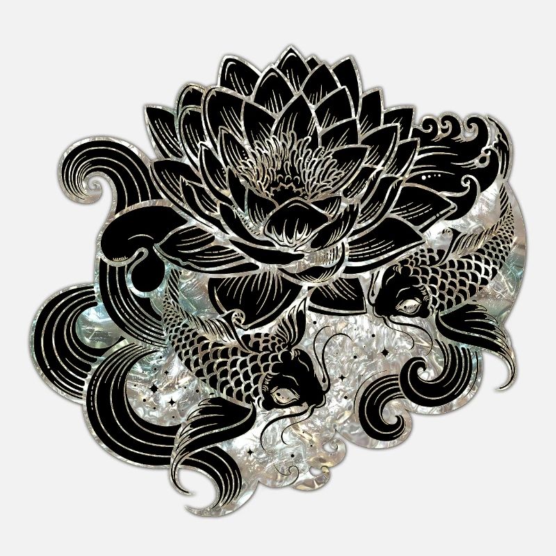 Koi et fleur de lotus dans le style yin yang
