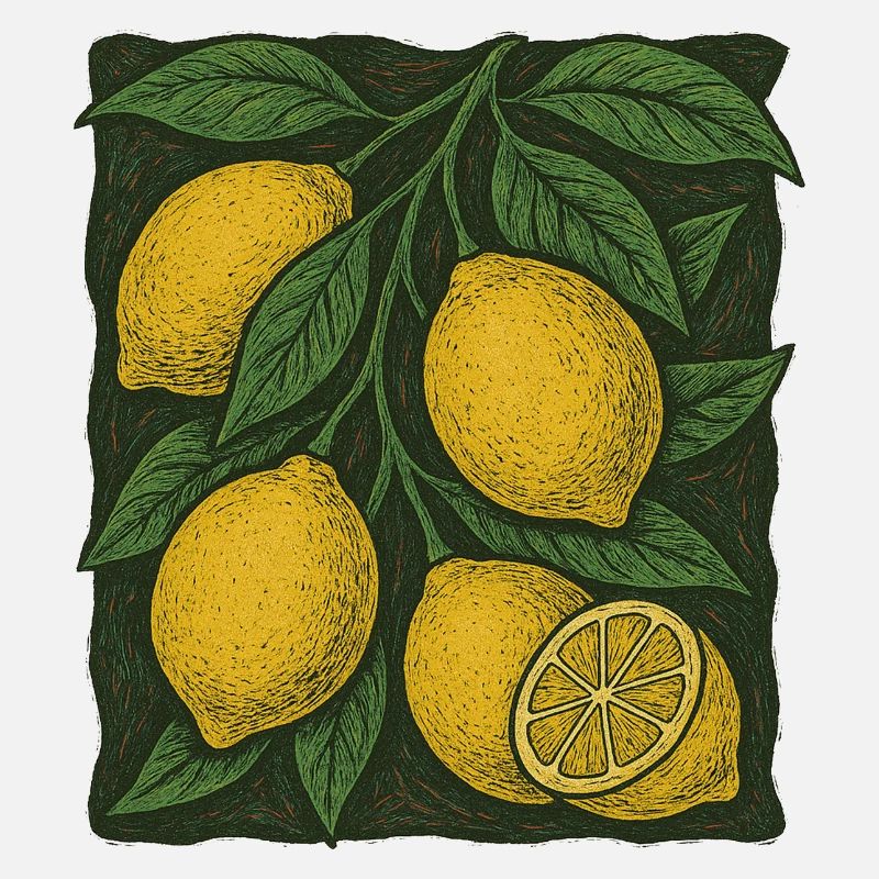 Illustration botanique de citron