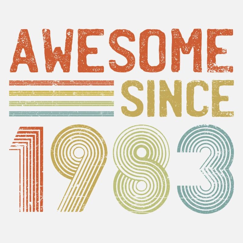 Vintage 1983 Retro Text Design