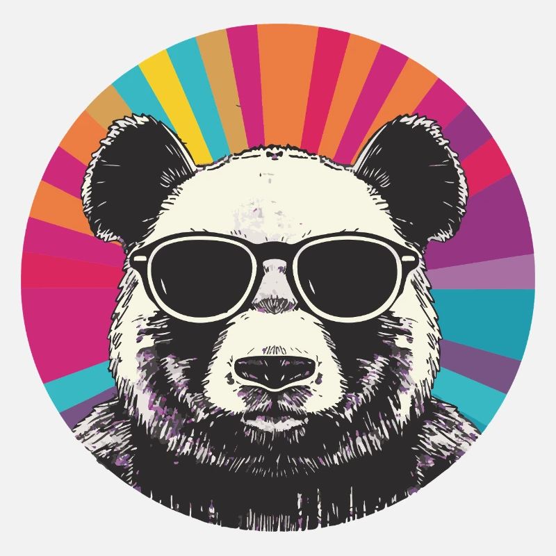 Bear portrait with retro sunglasses