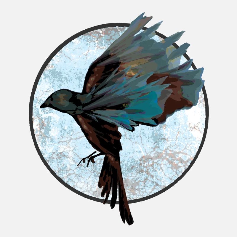 Fantasy bird illustration with color explosion