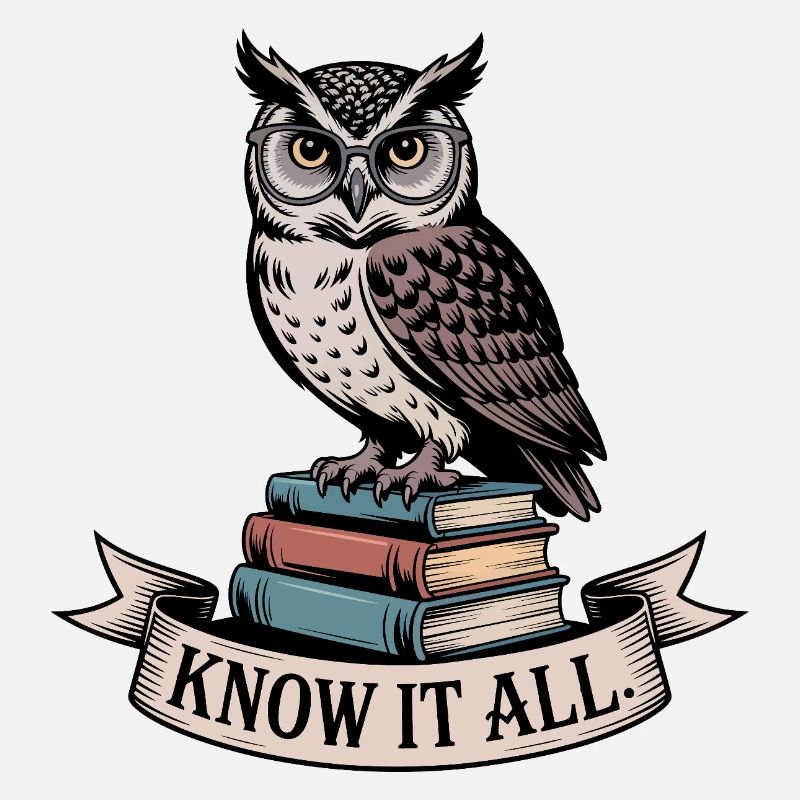 Owl on Books Know It All