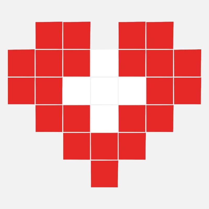 Pixel Herz Schweiz Flagge