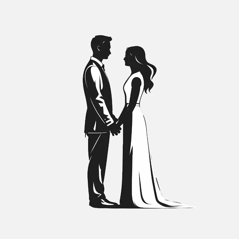 Couple de mariés - Logo Cool Silhouette