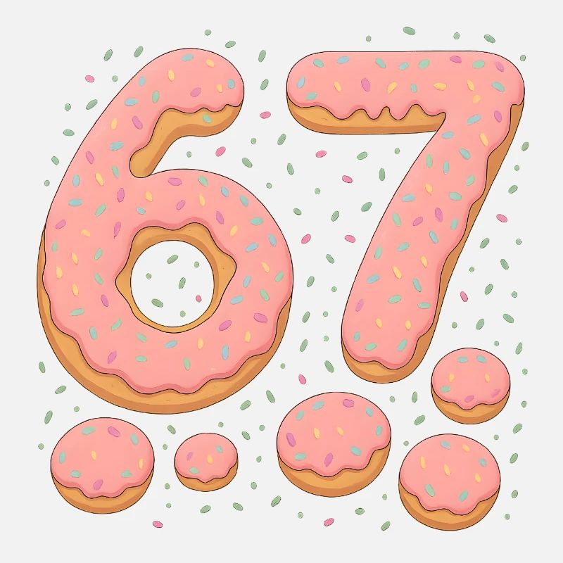 Süße 67 Donut-Typografie-Feier