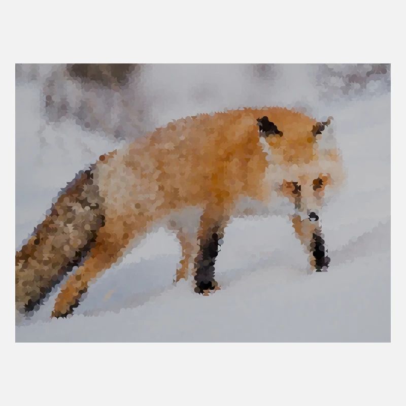 Fuchs im Schnee Aquarell