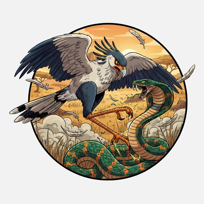 Secrétaire vs Serpent dans la lumière du soir