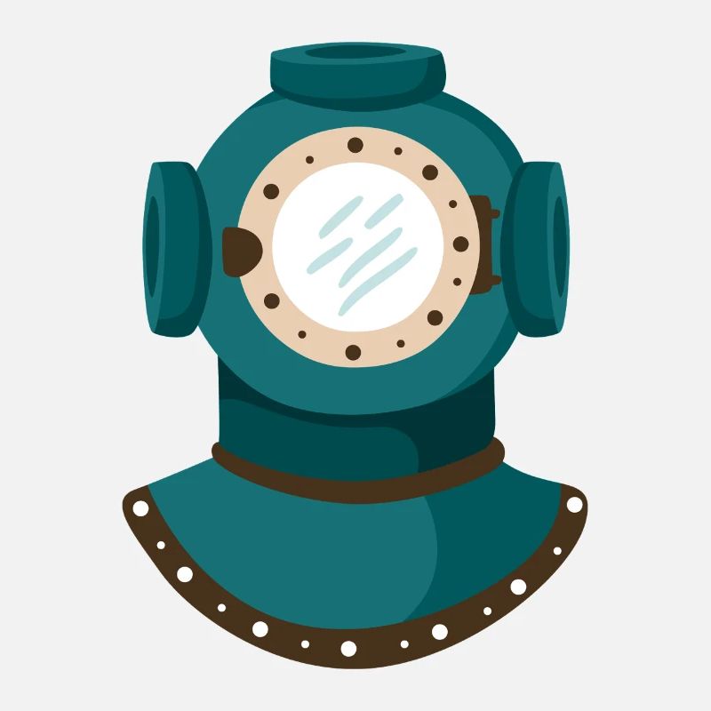 Nautic Design Antique Casque de plongée Illustration