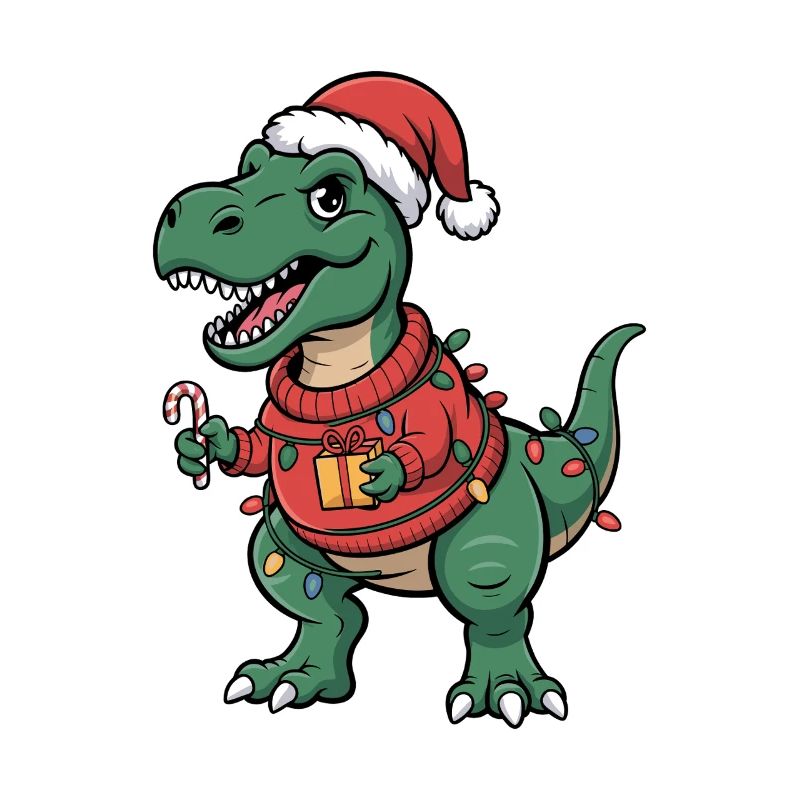 T-Rex de Noël en pull