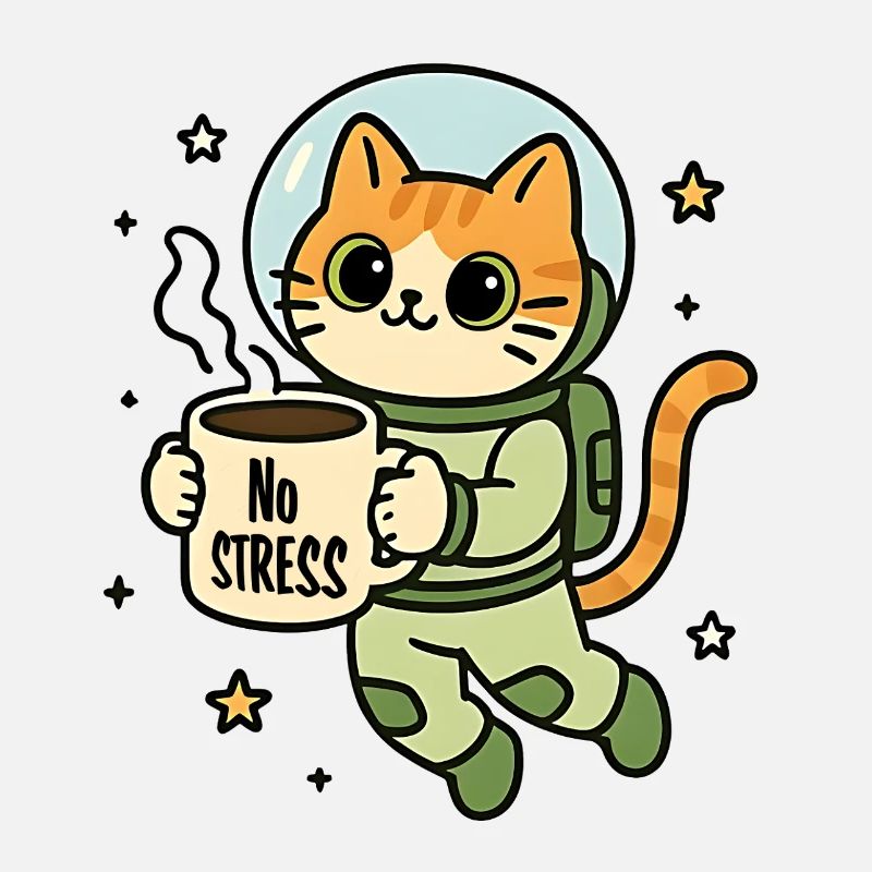 Chat astronaute tasse zen