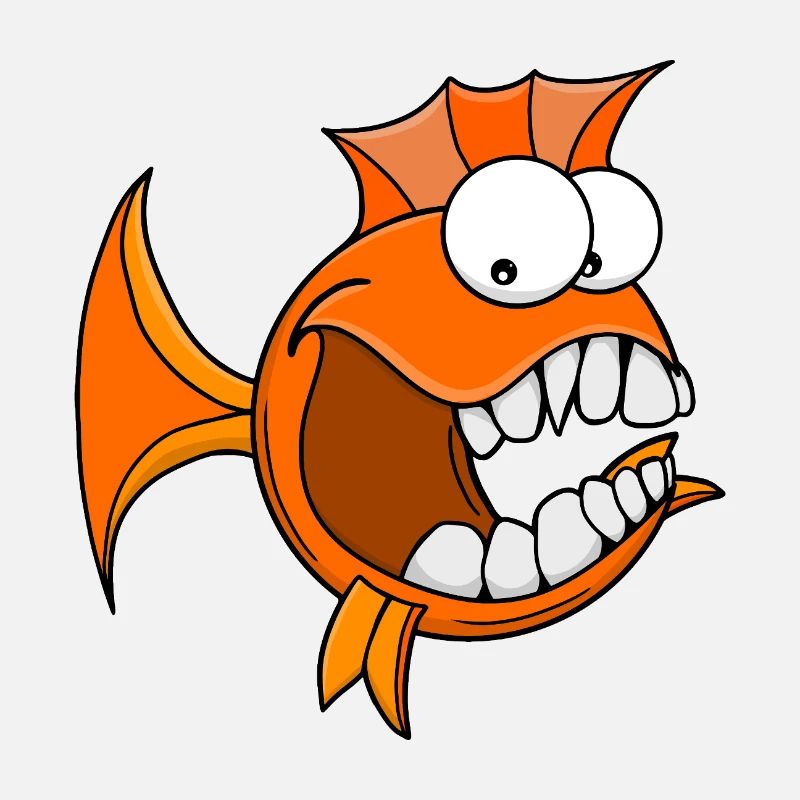Angry Toothy Orange Fish