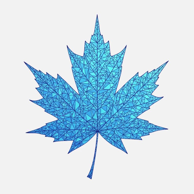 Imprimé géométrique de feuilles d’érable bleu