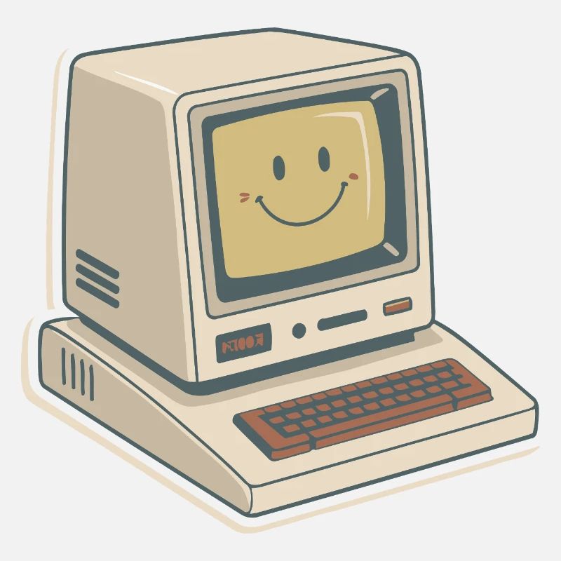 Vintage Smile Retro Computer