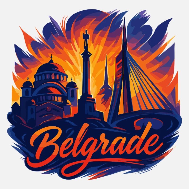 Belgrad Hauptstadt Serbien Silhouette Geschenk