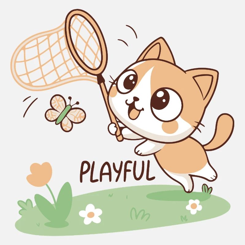 Playable kitten and butterfly