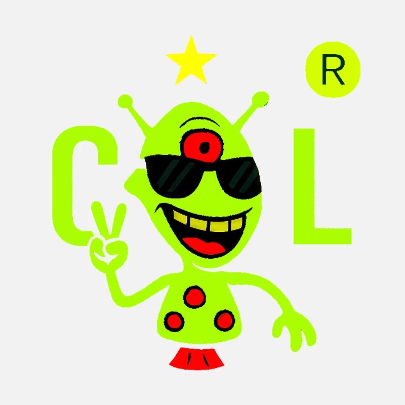 Alien vert avec lunettes de soleil
