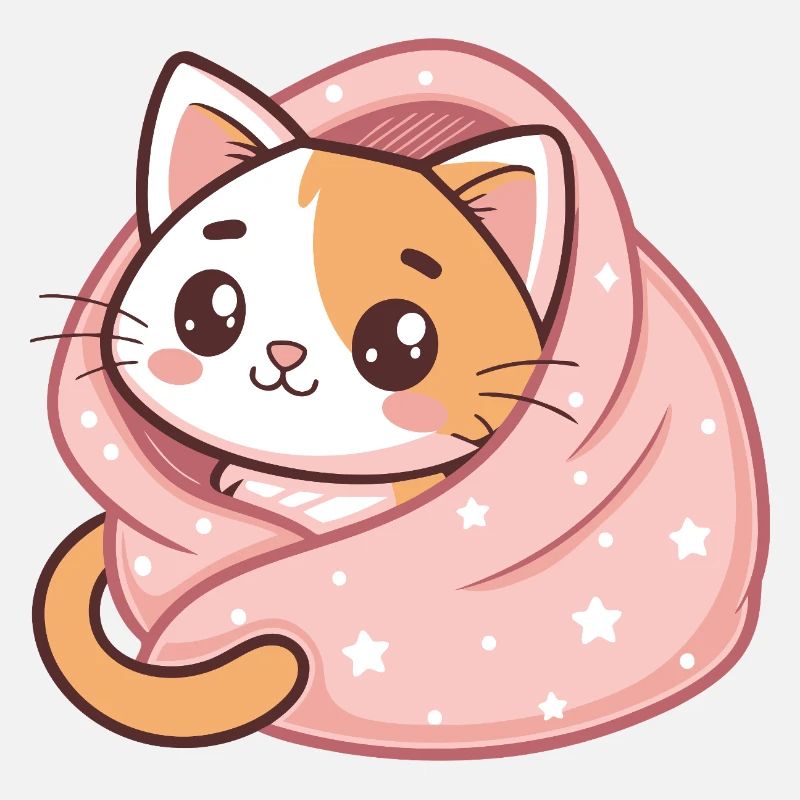 Chaton adorable dans une couverture étoilée