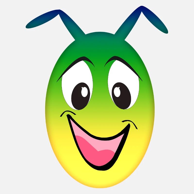 Regenbogen Alien fröhliches Gesicht