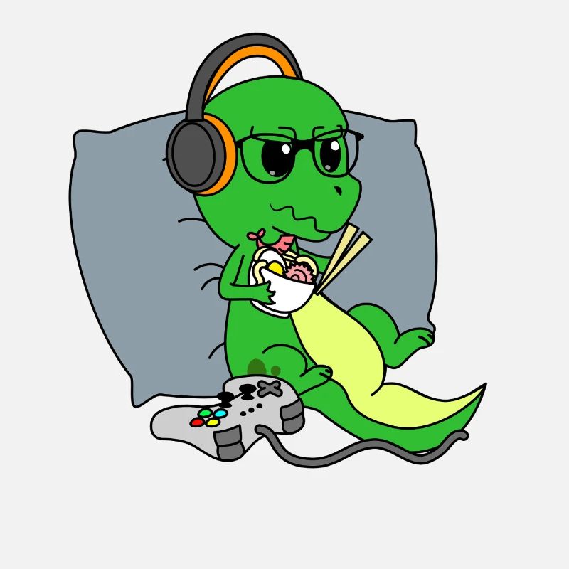 Süße Gaming-Dinosaurier-T-Rex-Ramen-Nudel-Geschenkidee