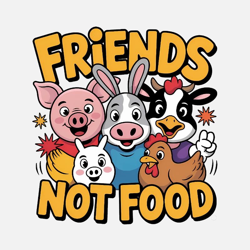 Freunde, nicht Essen – Cooles Veganismus-Logo