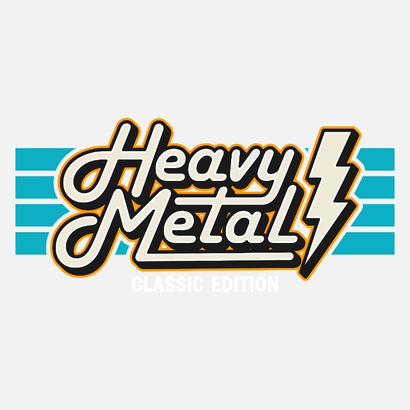 Retro Heavy Metal Abzeichen mit Blitz