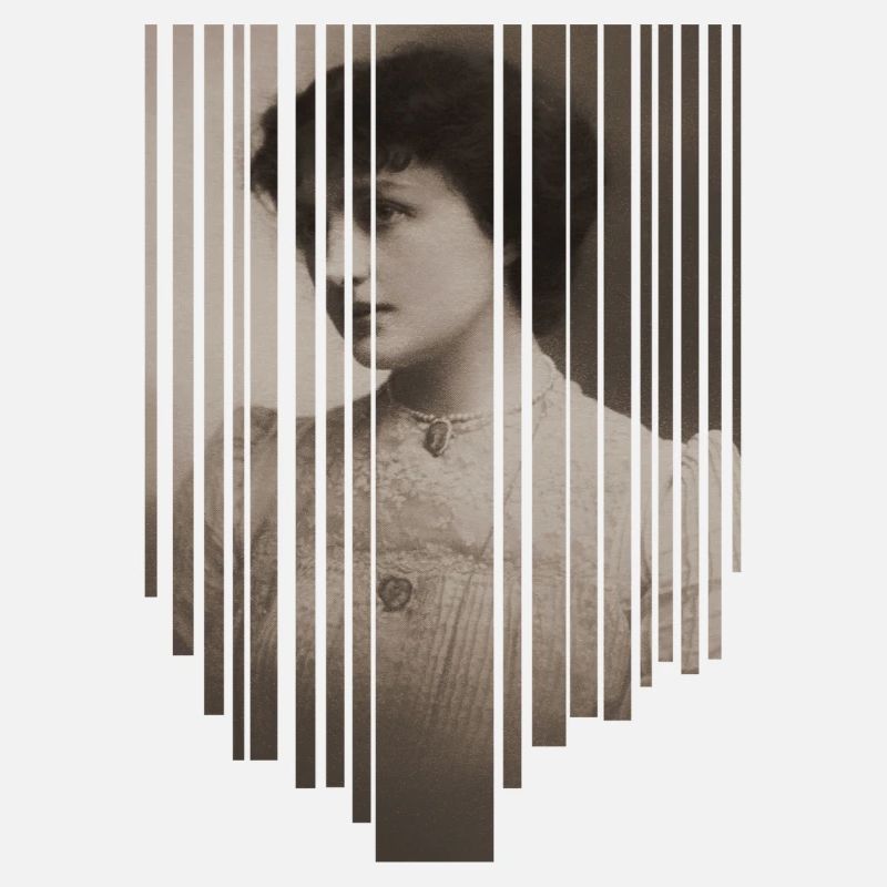 Portrait vintage avec bande de code-barres