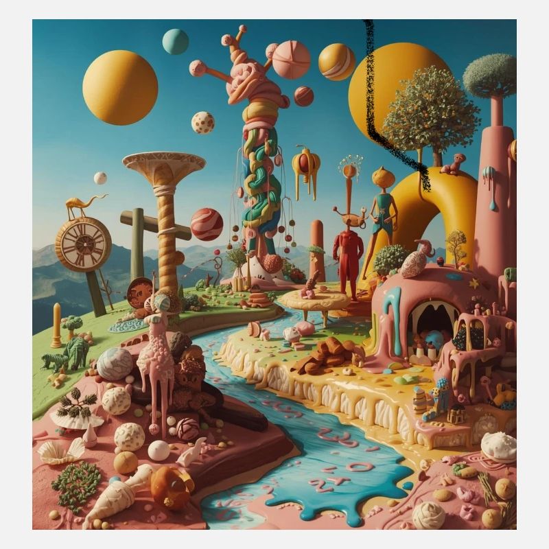 Paysage de bonbons surréaliste