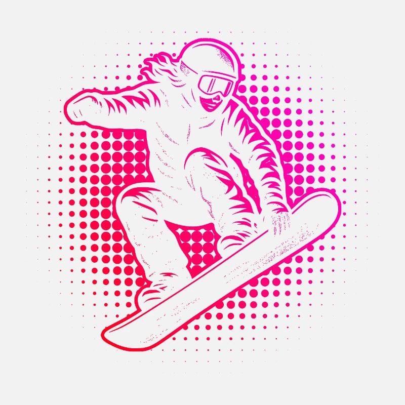 Style Halftone de snowboarder néon