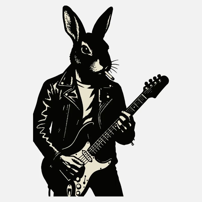 Rabbit in Leather spielt Gitarre