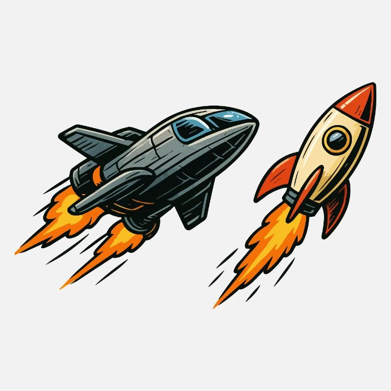 Espace de dessin animé Rocket Sprint