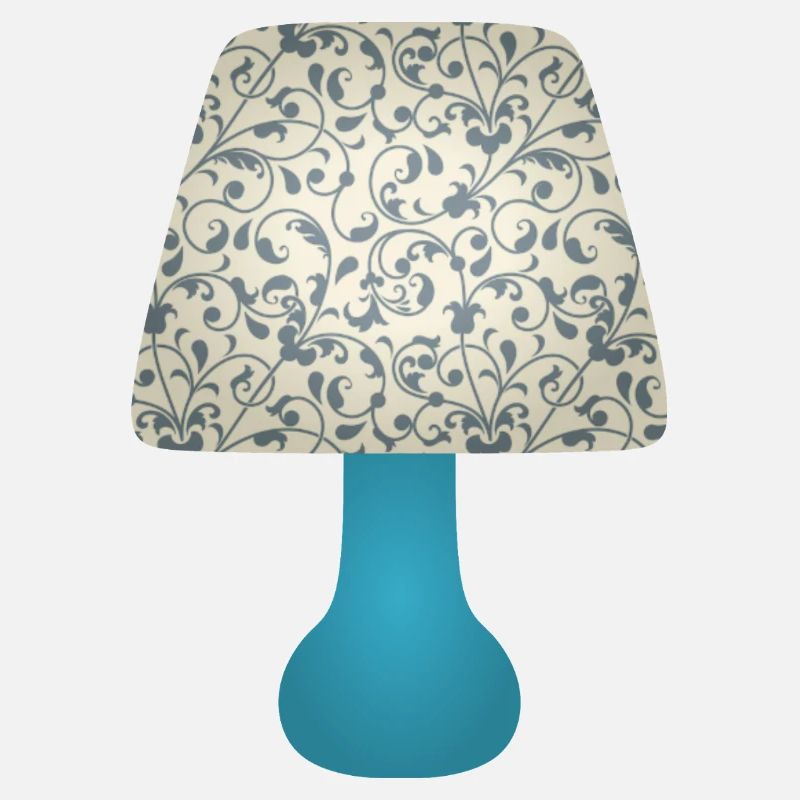 Lampenschirm mit blauem Blumenmuster