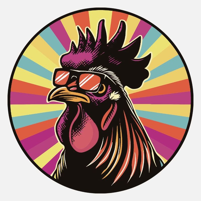 Rooster Pop Art with Sunglasses