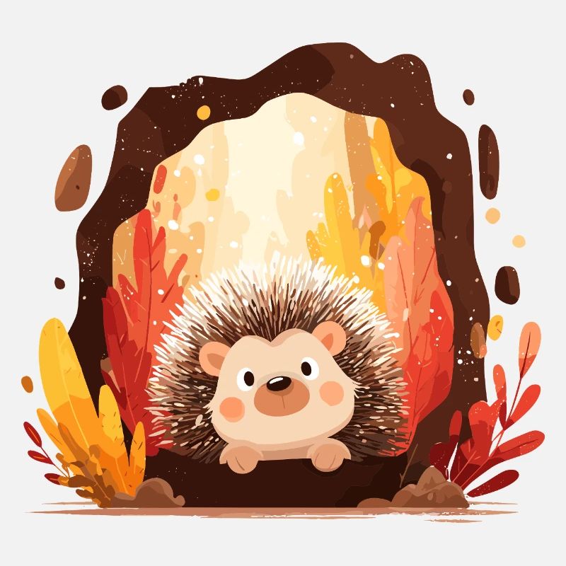 Igel im Herbstwald