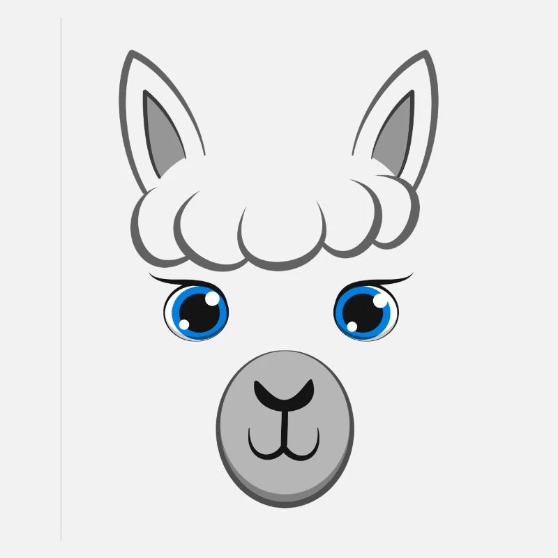 Cute Alpaca Face Blue Eyes Llama DIY Costume