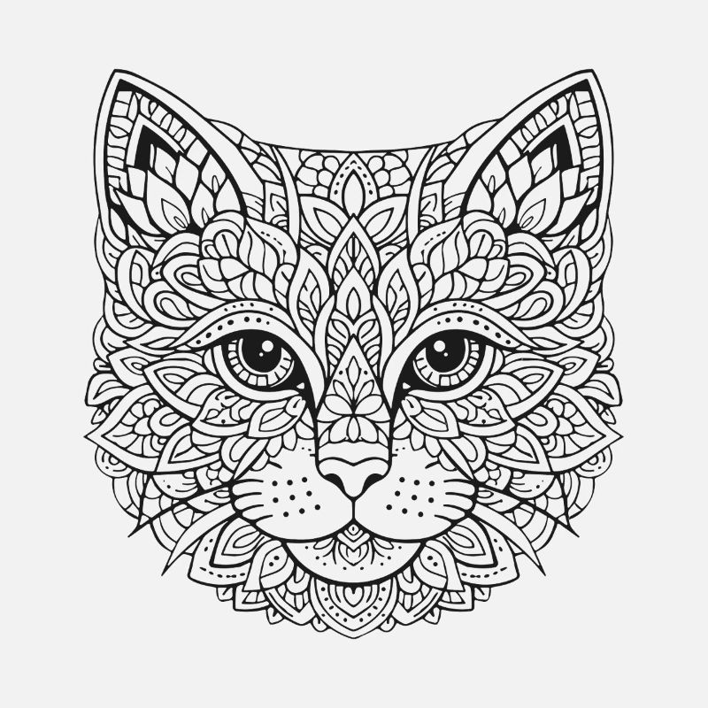 Mandala Cat Face