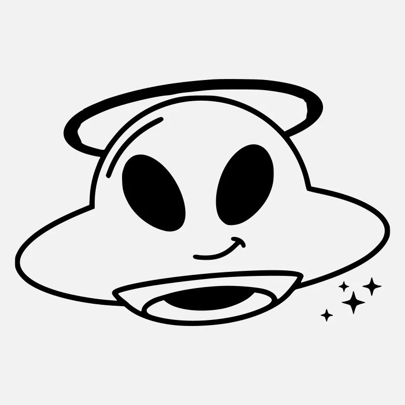 Süßer Alien Kopf Kawaii Vektor