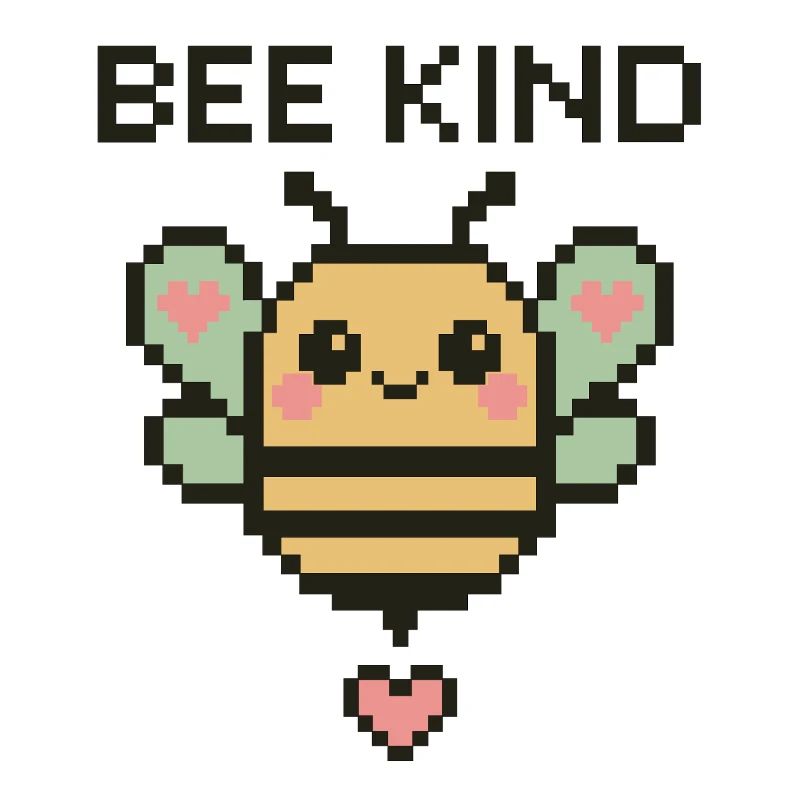 Bee Kind - Pixelbiene mit Herzchen