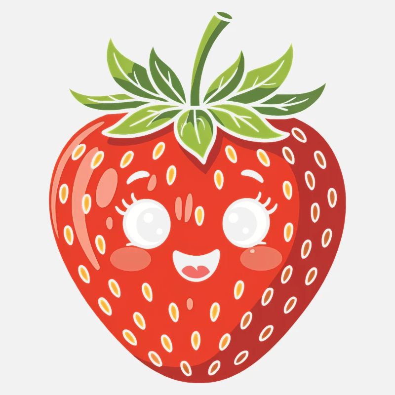 Erdbeere mit Gesicht Frucht lustig niedlich süß