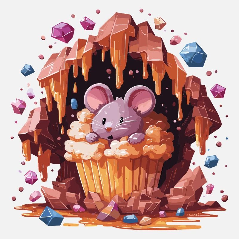 Souris dans un cupcake en cristal