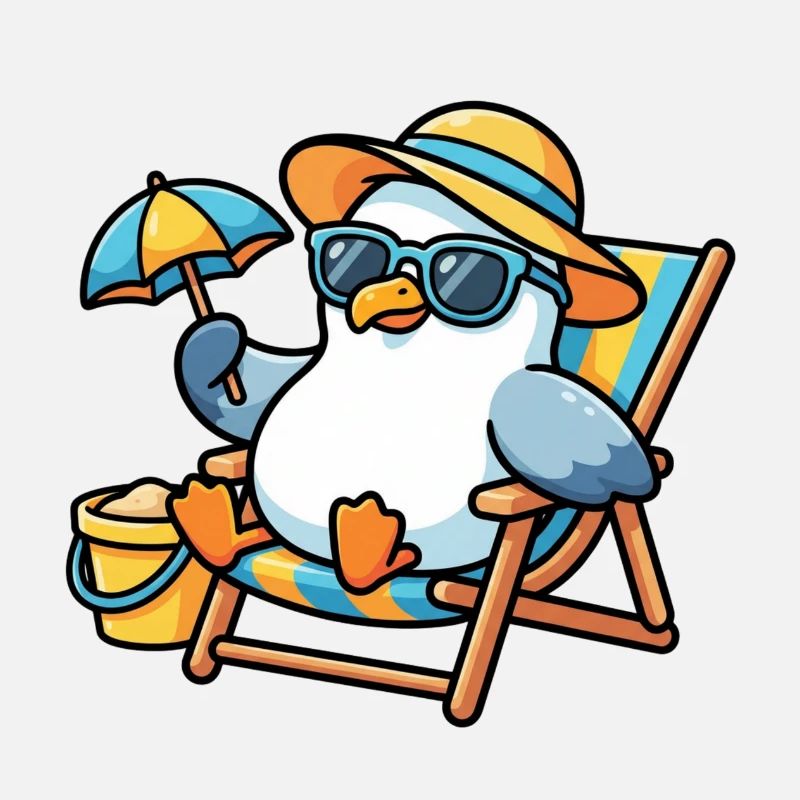 Sun-style beach penguin