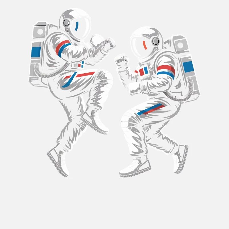 Astronauten-Duelle im Retro-Stil
