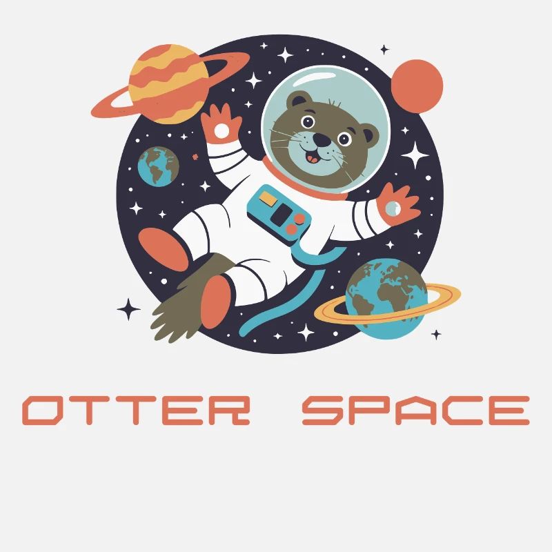Otter im Weltraum Retro Comic 
