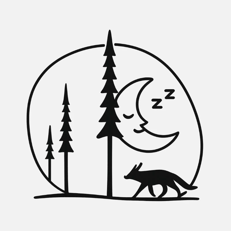 Mondnächtliche Fuchs-Wald Silhouette Fans geschenk