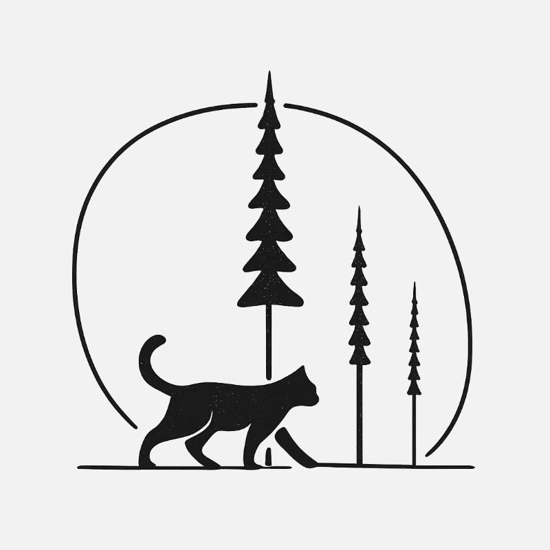 Waldkatze im Mondkreis Fans geschenkidee 