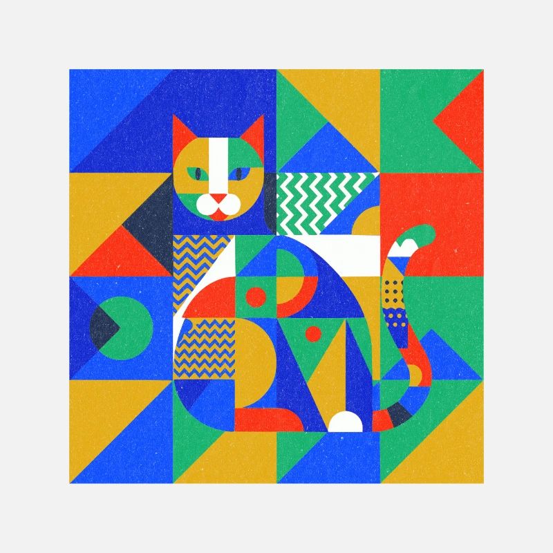 Mosaïque géométrique de chat