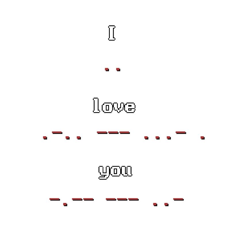 Code Morse rétro pixel art Je t’aime