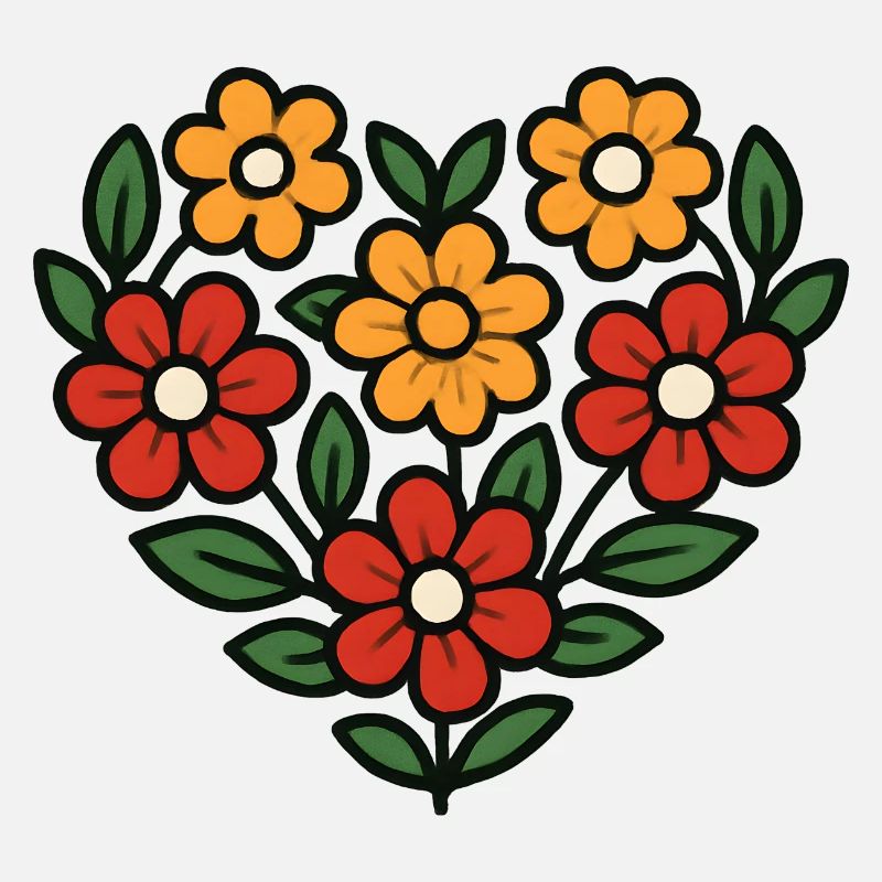 Herz aus Blumen Muster