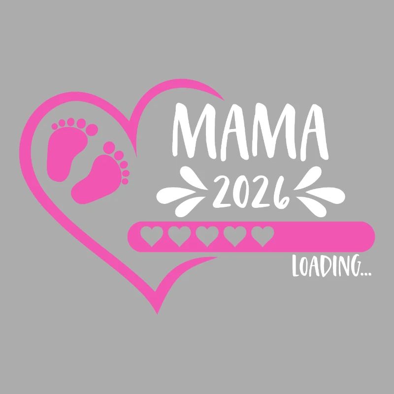 Mama 2026 loading Herz Version Mädchen pink rosa